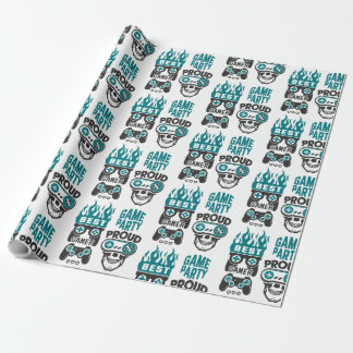 Video game party level up Gamer Wrapping Paper Cadeaupapier