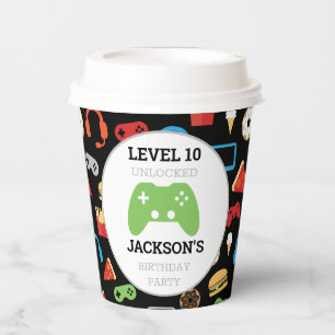 Video game party level Up Kids Birthday Gamer Papieren Bekers