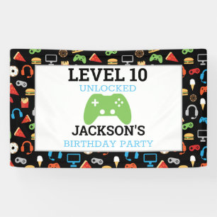 Video game party level Up Kids Birthday Gamer Spandoek