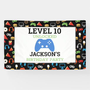 Video game party level Up Kids Birthday Gamer Spandoek