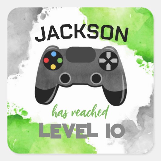 Video Game Party On Level Up Favoriser Stickers Ét (Devant)