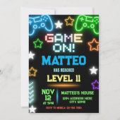 Video Game Party Verjaardag Uitnodiging (Voorkant)
