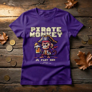 Video Game Pirate Monkey T-Shirt