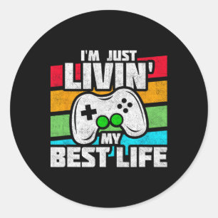 Video Game Player - PC Console Online Gaming - Fun Ronde Sticker