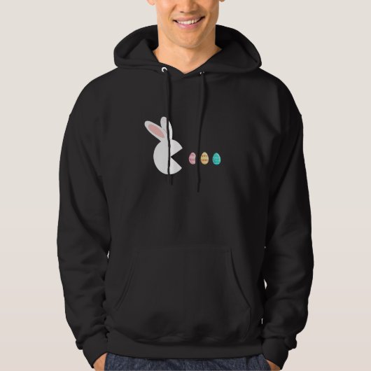 Video Game Rabbit Bunny Eggs Easter Gamer Kids Boy Hoodie (Voorkant)