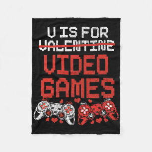 Video Game Valentijnsdag Shirt voor jongens Kinder Fleece Deken