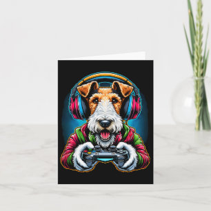 Video Game Wire Fox Terrier Hond Gaming Kaart