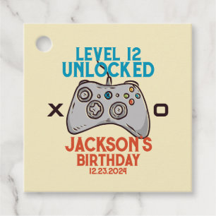 Video gameniveau ontgrendeld Gamer Jongen Mannen B Bedankjes Labels
