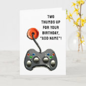 Video Gamer Birthday Kaart (Gele Bloem)