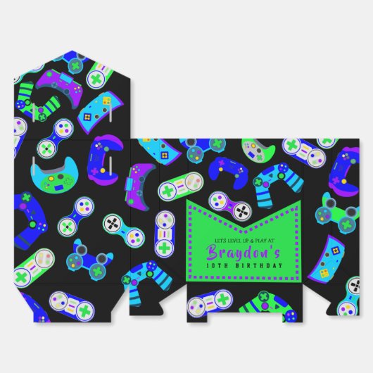 VIDEO GAMER GAMING Kids Verjaardagsfeest Bedankdoosjes (Ongevouwen)