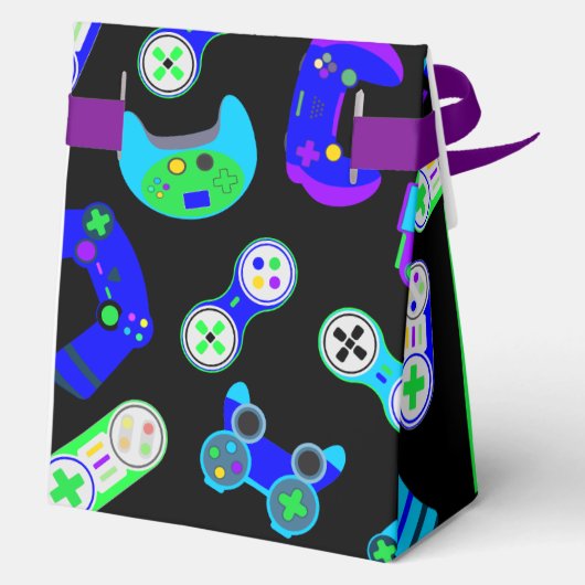 VIDEO GAMER GAMING Kids Verjaardagsfeest Bedankdoosjes (Achterkant)