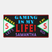 Vidéo Gamer Géométrique Noir Violet Rouge Monogram (Recto)