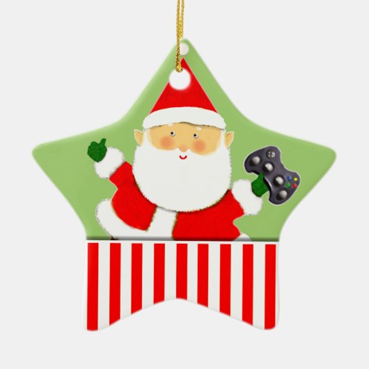 Video Gamer Holiday Gift Ceramic Ornament (Voorkant)