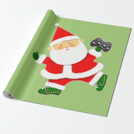 Video Gamer Kerstfeestdag Cadeaupapier (Uitgerold)