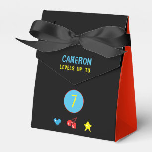 Video Gamer Red Black Arcade 7e verjaardag Bedankdoosjes