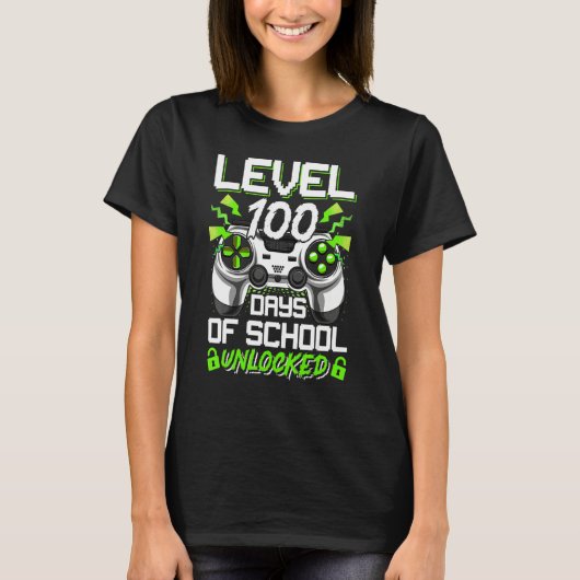 Video Gamer Student 100th Day Teacher 100 Days of T-shirt (Voorkant)