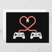 Video-gamer Valentijnsdag met controllers hart  Feestdagenkaart (Voorkant / Achterkant)