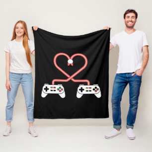 Video Gamer Valentijnsdag Met Controllers Hart  Fleece Deken