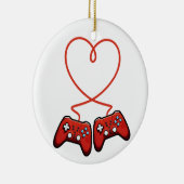 Video gamer-Valentijnsdag met controllers Keramisch Ornament (Rechts)