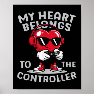 Video gamer Valentijnsdag met mijn hart hoort bij Poster