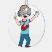 Video gamer virtuele realiteit keramisch ornament (Links)
