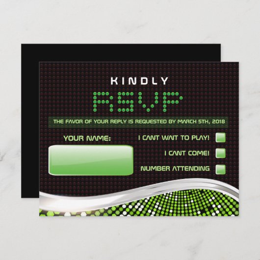 VIDEO GAMES Bar Bat mitzvah Demande de réponse (Devant / Derrière)