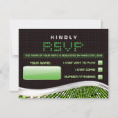 VIDEO GAMES Bar Bat Mitzvah Uitnodigingskaart RSVP Kaartje (Voorkant)