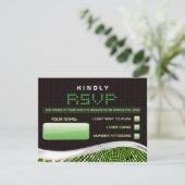 VIDEO GAMES Bar Bat Mitzvah Uitnodigingskaart RSVP Kaartje (Staand voorkant)