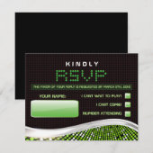 VIDEO GAMES Bar Bat Mitzvah Uitnodigingskaart RSVP Kaartje (Voorkant / Achterkant)