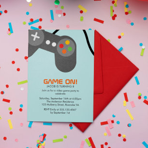 Video Games Birthday Party Kaart