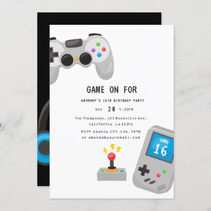 Video Games Birthday Party Kaart