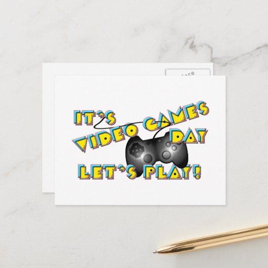 Video Games Day Briefkaart (Voorkant / Achterkant in situ)