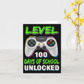 Video Games Level 100 Days of School Unlocked Stud Kaart (Gele Bloem)
