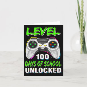 Video Games Level 100 Days of School Unlocked Stud Kaart