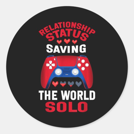 Video Games Valentines Day Gamer Gaming  Ronde Sticker (Voorkant)
