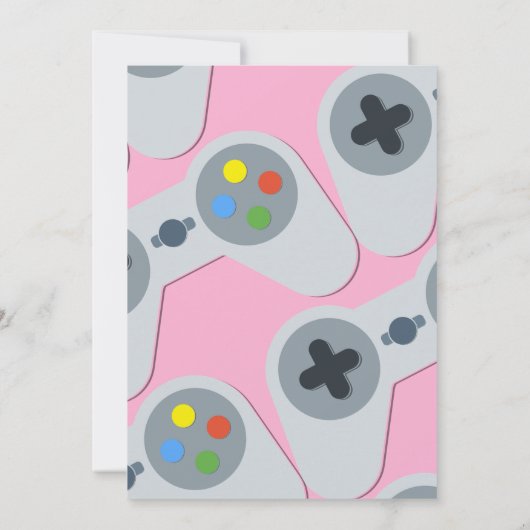 Vidéo Jeu Anniversaire Fête Invitation (Dos)