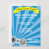 Vidéo Jeu Anniversaire Fête Invitation (Devant)
