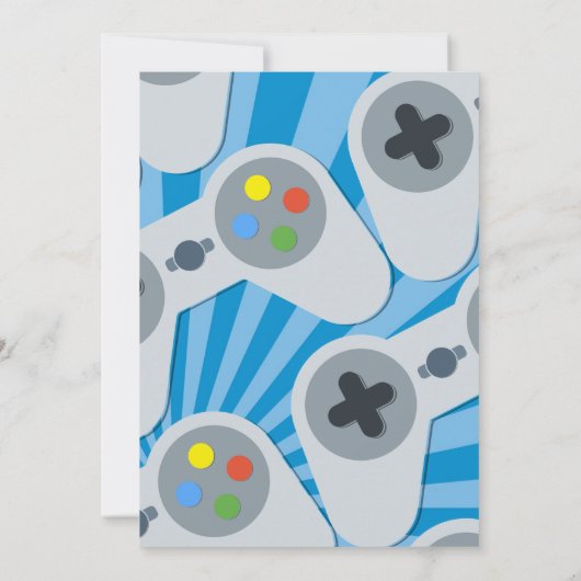 Vidéo Jeu Anniversaire Fête Invitation (Dos)