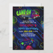 Vidéo Jeu Camion Anniversaire Invitation (Devant)