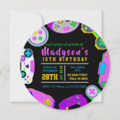 VIDÉO JEU JEU Fille Anniversaire Fête Invitation (Devant)