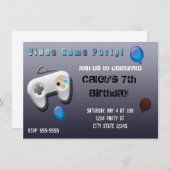 Vidéo Jeu Joueur Anniversaire Fête Invitation (Devant / Derrière)