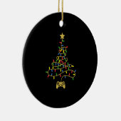 Video-kerstboom met kerstbomen keramisch ornament (Rechts)