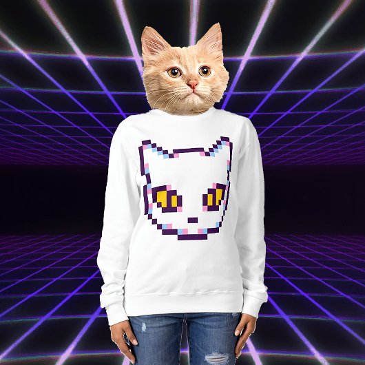 VIDEO KITTY CAT PIXEL ART SWEATSHIRT
