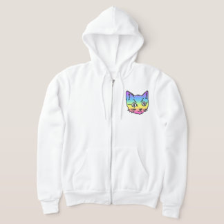 VIDEO KITTY CAT PIXEL ART ZIP TRUI HOODIE