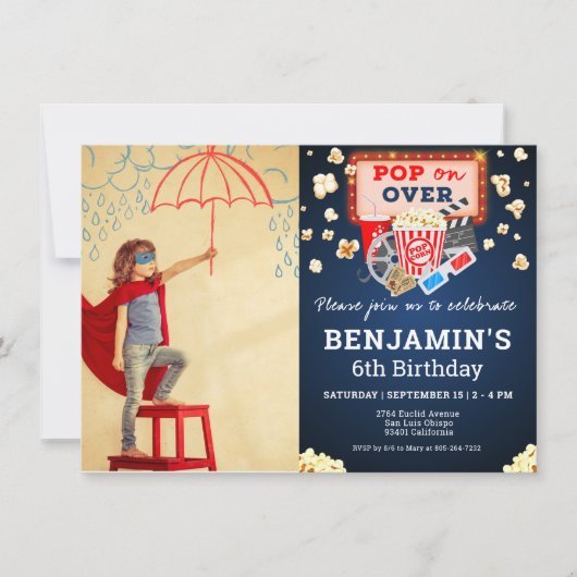 Vidéo Nuit Anniversaire Photo Invitation (Devant)