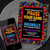 Video Pauze Uw Game Verjaardag Uitnodiging