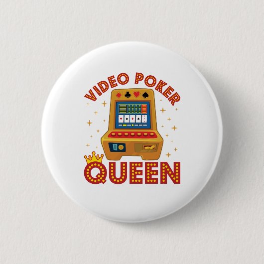Video Poker Queen Ronde Button 5,7 Cm (Voorkant)