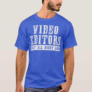 Video-redacteurs doen het de hele nacht, lange, gr t-shirt
