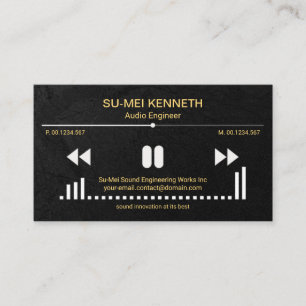 Video Sound Display Black Grunge Sound Engineer Visitekaartje