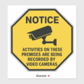 Video Surveillance Notice Sign Sticker (Vel)